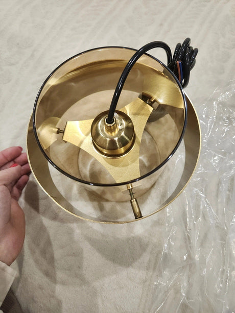 Pendant light glass texture close up