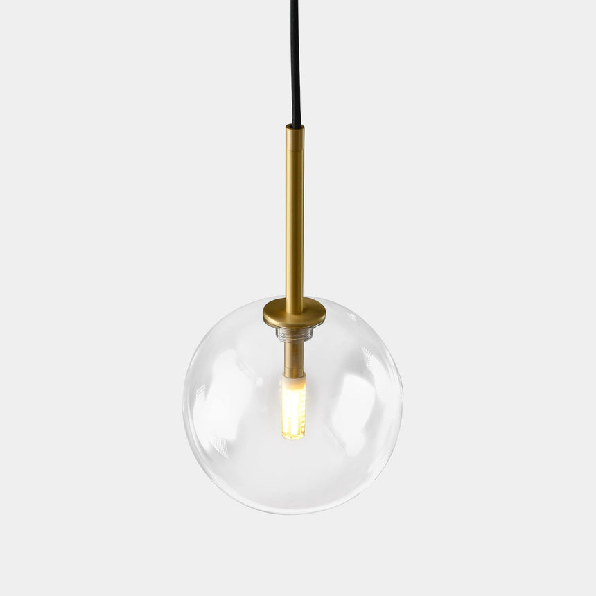 Gold glass pendant light for dining area