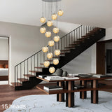 Glass Orb Chandelier Installation View
