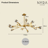 Crystal Pendant Light with Iron and K9 Crystal Finish for Dining Room | OroDwell