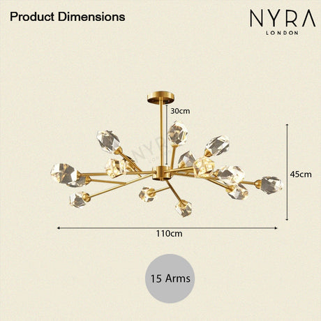 Crystal Pendant Light with Iron and K9 Crystal Finish for Dining Room | OroDwell