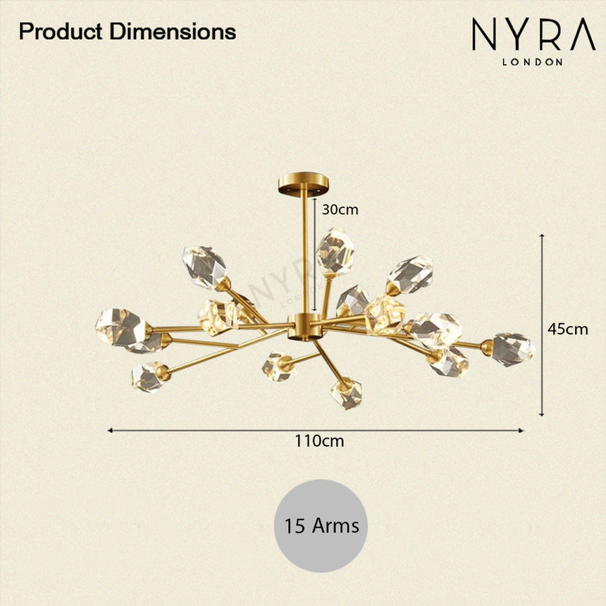 Crystal Pendant Light with Iron and K9 Crystal Finish for Dining Room | OroDwell