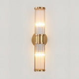 Wall lamp highlighting hallway wall texture