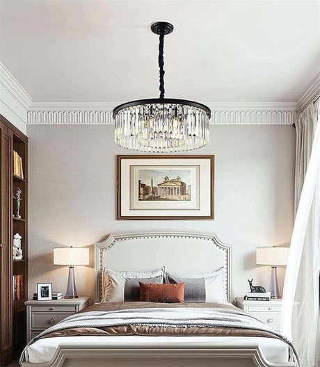 Crystal pendant light warm ambient glow