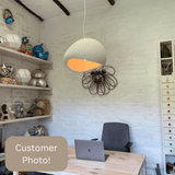 resin chandelier in living room setting