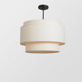 Beige Linen Pendant Lamp Additional Angle View