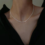 StellarSilk Silver Necklace Lightweight Everyday Comfort - OpalDwell
