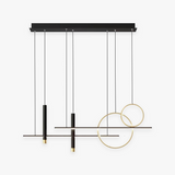 NoirLuxe Black Metal LED Chandelier for Living Room