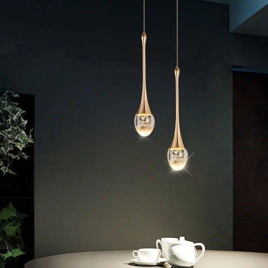Glass Pendant Light – drop design detail view | OroDwell