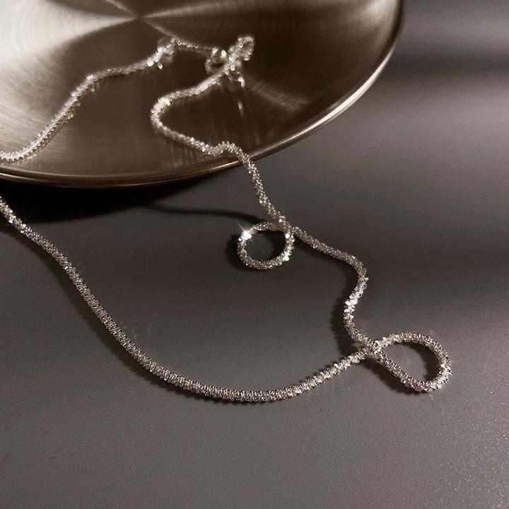 StellarSilk Silver Necklace Worn Alone Understated Elegance - OpalDwell