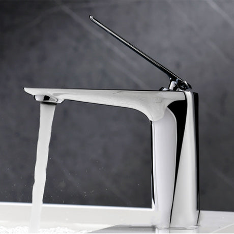 Brass vessel faucet with single-handle one-hole design