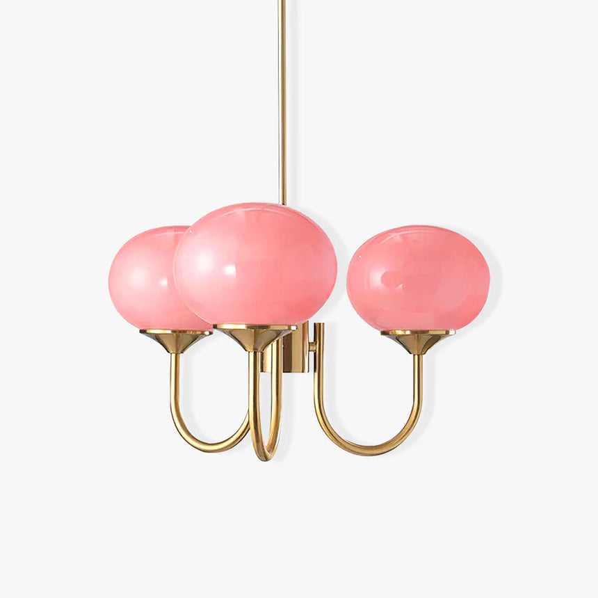 Pink Glass Chandelier Bold Contemporary Style