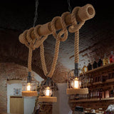 Retro wood pendant lamp for living room decor