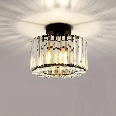 Crystal Ceiling Light Installed in Modern Interior