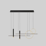 Chandelier Detail of Sleek Metal Finish