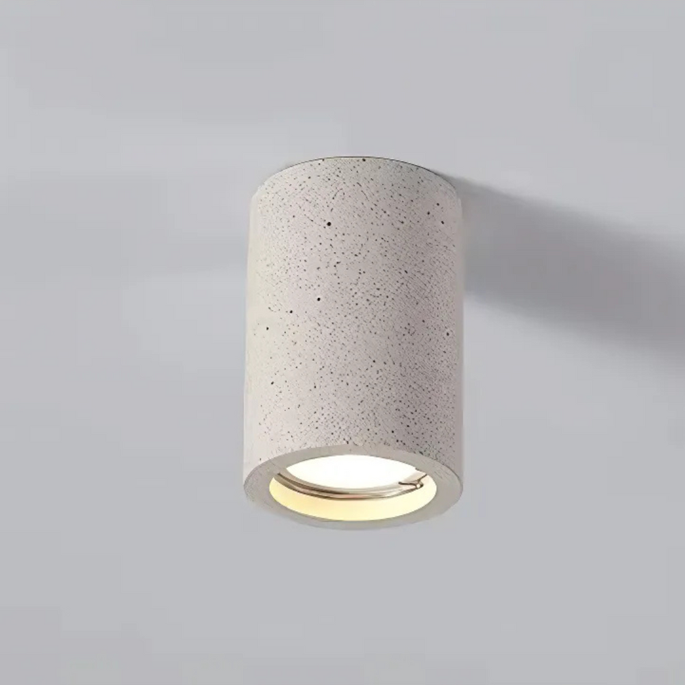 Stone and Metal Ceiling Lamp Surface-Mounted