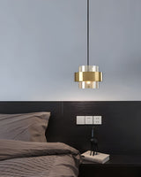 Solara Gold Glass Pendant Light side angle product view - OpalDwell