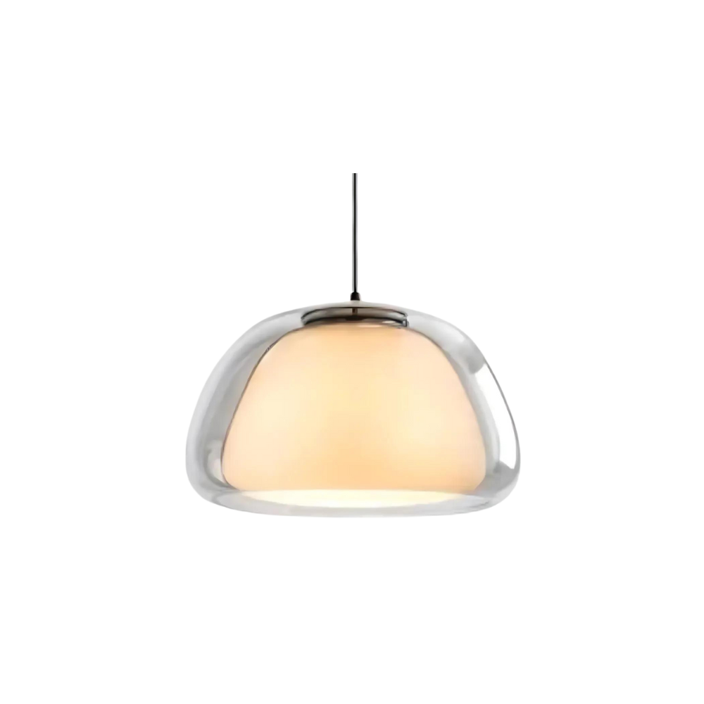 Double Glass Dome Pendant Light layered dome design
