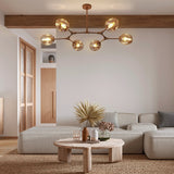 LED glass pendant lamp with warm light