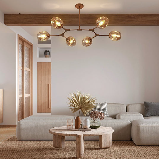 LED glass pendant lamp with warm light