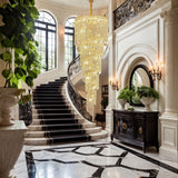 Crystal chandelier warm white glow