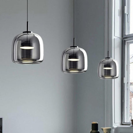 Glass Pendant Light Installed for Ambient Glow