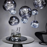 Metal and Glass Pendant Light for Bedroom