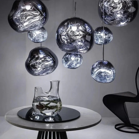 Metal and Glass Pendant Light for Bedroom