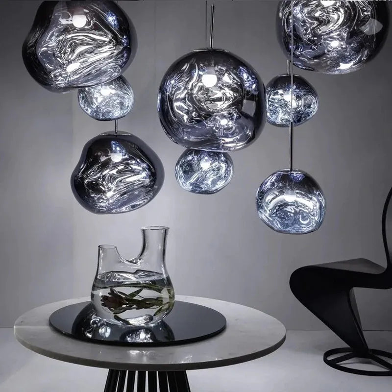 Metal and Glass Pendant Light for Bedroom