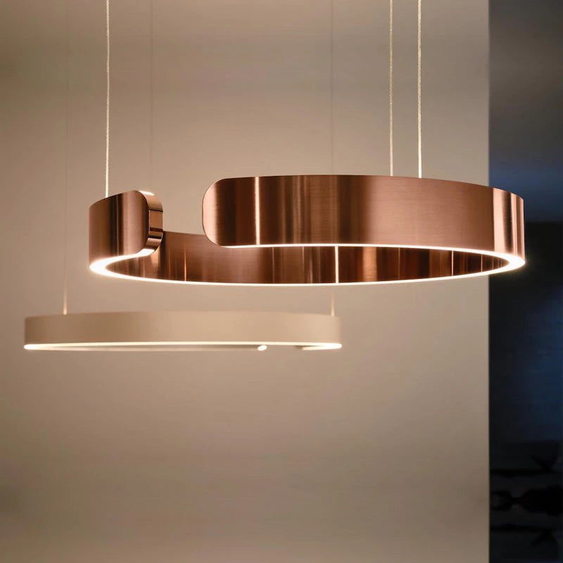 Round Metal Pendant Light for Transitional Interiors