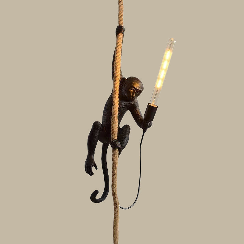 Monkey Shaped Resin Pendant Lamp Close-Up