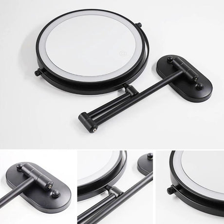 Wall-mounted mirror with 1x to 10x magnification options