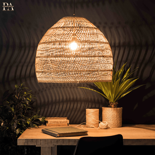 Pendant light installed above dining table modern decor