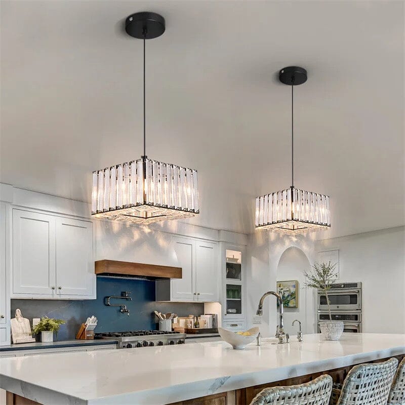 Nordic-inspired crystal chandelier for living room accents