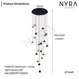 Clear Chandelier LED Soft Ambient Glow Design