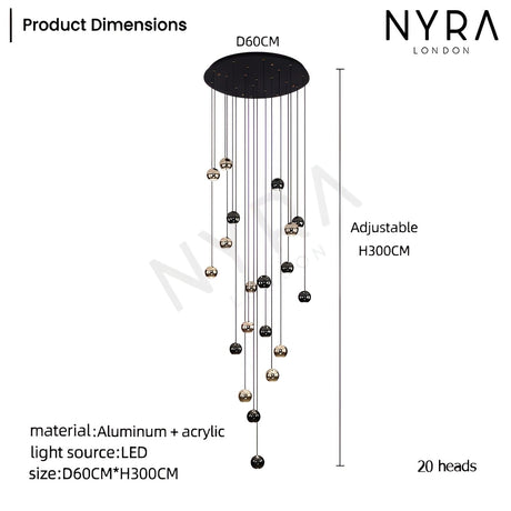 Clear Chandelier LED Soft Ambient Glow Design
