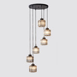 Clear Crystal Pendant Lamp Close-Up of Cylinder Design