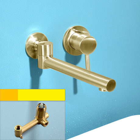 Wall mounted bathroom faucet - solid brass construction