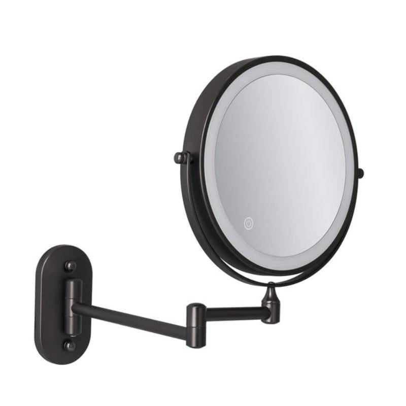 Extendable dual-arm mirror for makeup and grooming