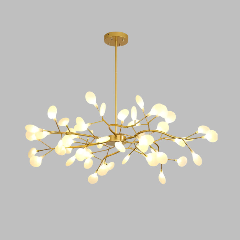 Minimalist chandelier warm ambient glow