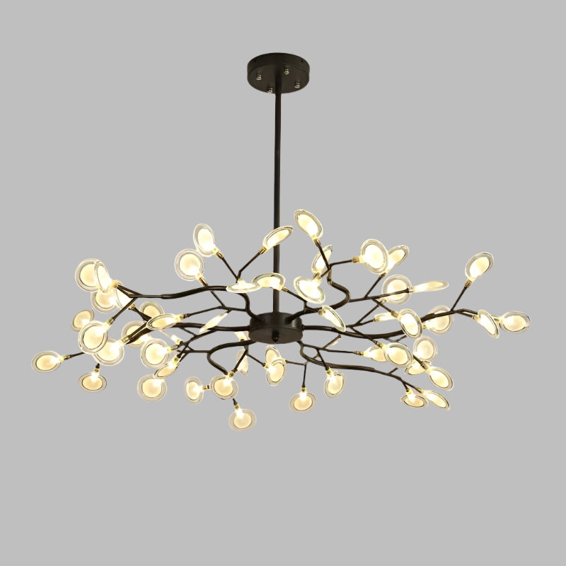 Delicate chandelier installation view