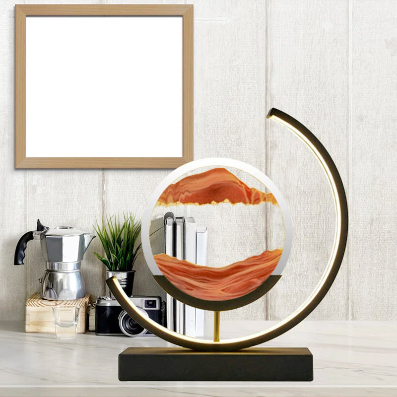 DriftGlass Sand Art Lamp for Living Room