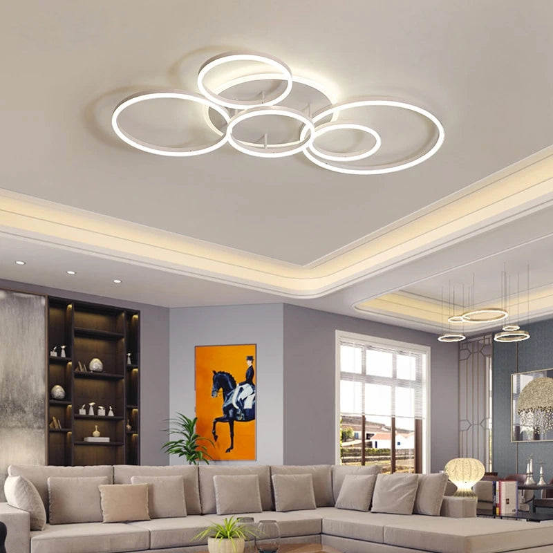 LunaRing Ring-Shaped Ceiling Lamp White Finish
