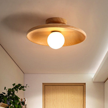 NovaHalo Wood Ceiling Light Close-Up Detail - OroDwell