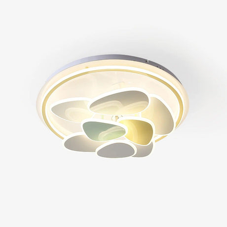 24 inch flush mount ceiling light with layered cloud motifs, shown on a plain background
