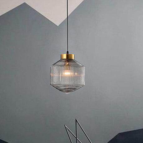Glass Pendant Light With Modern Drum Design - OroDwell