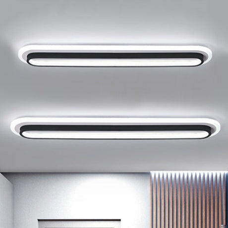 Oval Ceiling Light Installed Above Bedroom