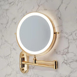 Led magnifying makeup mirror - wall-mounted vanity fixture