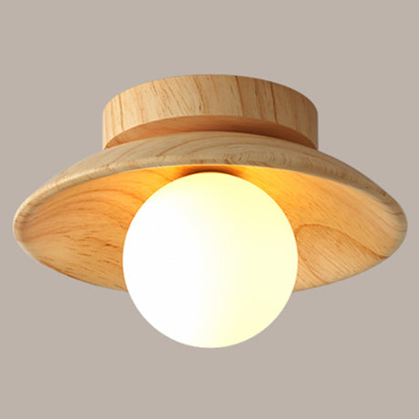 LumenWeave Wood Ceiling Light for Hallway