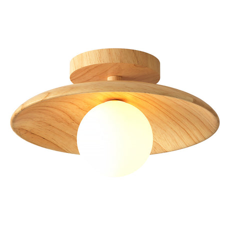Ceiling Light Detail of Natural Wood Finish